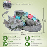 Garden Dragon Statue Outdoor Decor, Coiled Sleeping Dragon Figurine with Solar Light Succulent, Waterproof Resin Garden Sculpture for Outside Lawn Patio Yard Ornament