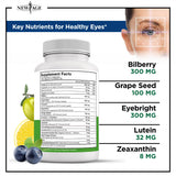 NEW AGE AREDS 2 Eye Vitamin Contains Bilberry 6000mg Lutein (32mg), Grape seed (6000 mg), Eyebright (1000 mg), and Zeaxanthin (8 mg) - 120 Count