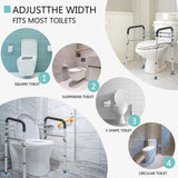 FSA/HSA Eligible Toilet Safety Rails, Adjustable Toilet Frame for Elderly, Seniors, Handicap & Disabled, Foldable Handicap Toilet Handles Fit Any Toilets (300 LB)