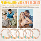 MOTICIUS Personalized Medical Alert Bracelets for Women Custom Medical Bracelets Personalized Medic ID Bracelet Stainless Steel Engraved Emergency Bracelet ID Wristband (Style 1)