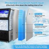 Ice Machine Commercial Ice Maker Machine, 450 Lbs /24H, 200 lbs Bin, Under Counter Built-in or Freestanding, Stainless Steel Household Use, Restaurant Bar Kitchen Cafe