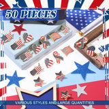 Inbagi American Flag Lapel Pins Bulk USA Waving Flag Pins Memorial Day Veteran Gifts Souvenir Hat Men Women Patriotic (50 Pcs)