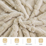 Aganear Fleece Throw Blanket for Couch, Fall Boho Blankets,50"x60" Khaki