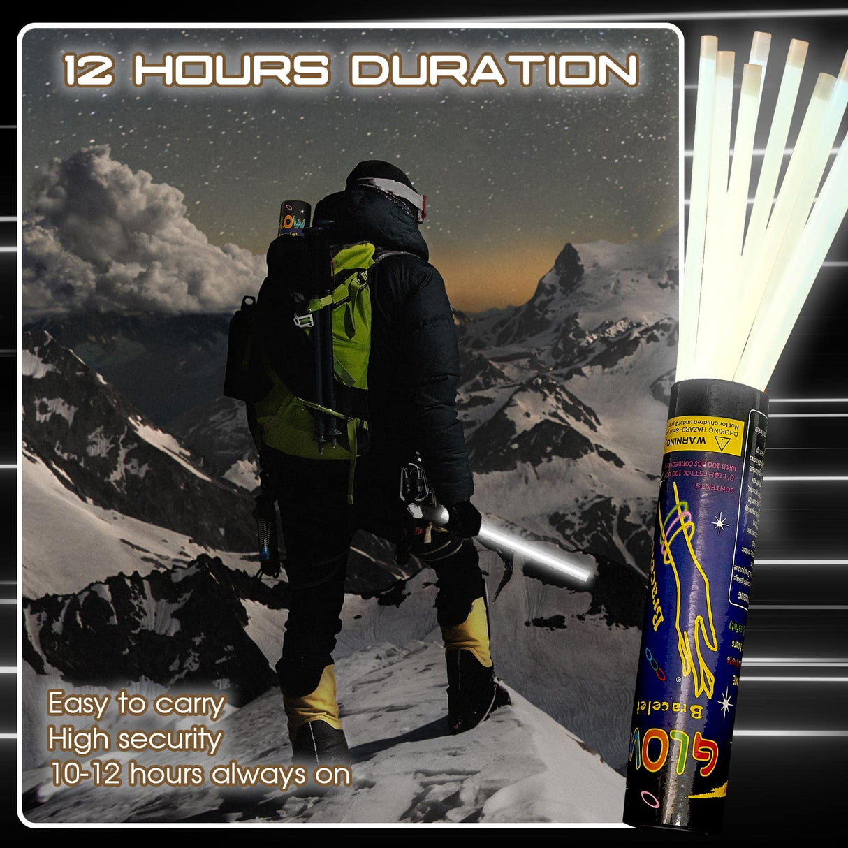 Lewtemi 10 Pcs Large Glow Sticks Big Giant Jumbo Halloween Christmas Emergency Light Stick for Camping Accessories, Survival Kit(White,16 Inch)