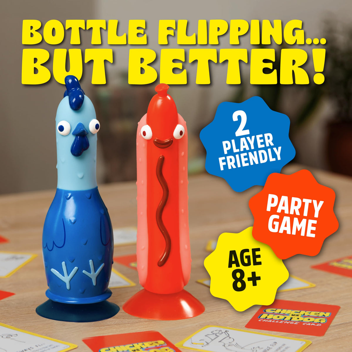 Chicken vs Hotdog Flipping Hilarious Party Game - Kids, Teens, Adults