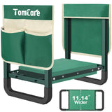 TomCare Garden Kneeler and Seat 11.14” Wider Larger Soft Kneeling Pad Garden Bench with 2 Large Tools Pouches Heavy Duty Foldable Garden Stool Gardening Gifts for Women Men Gardeners Seniors, Green