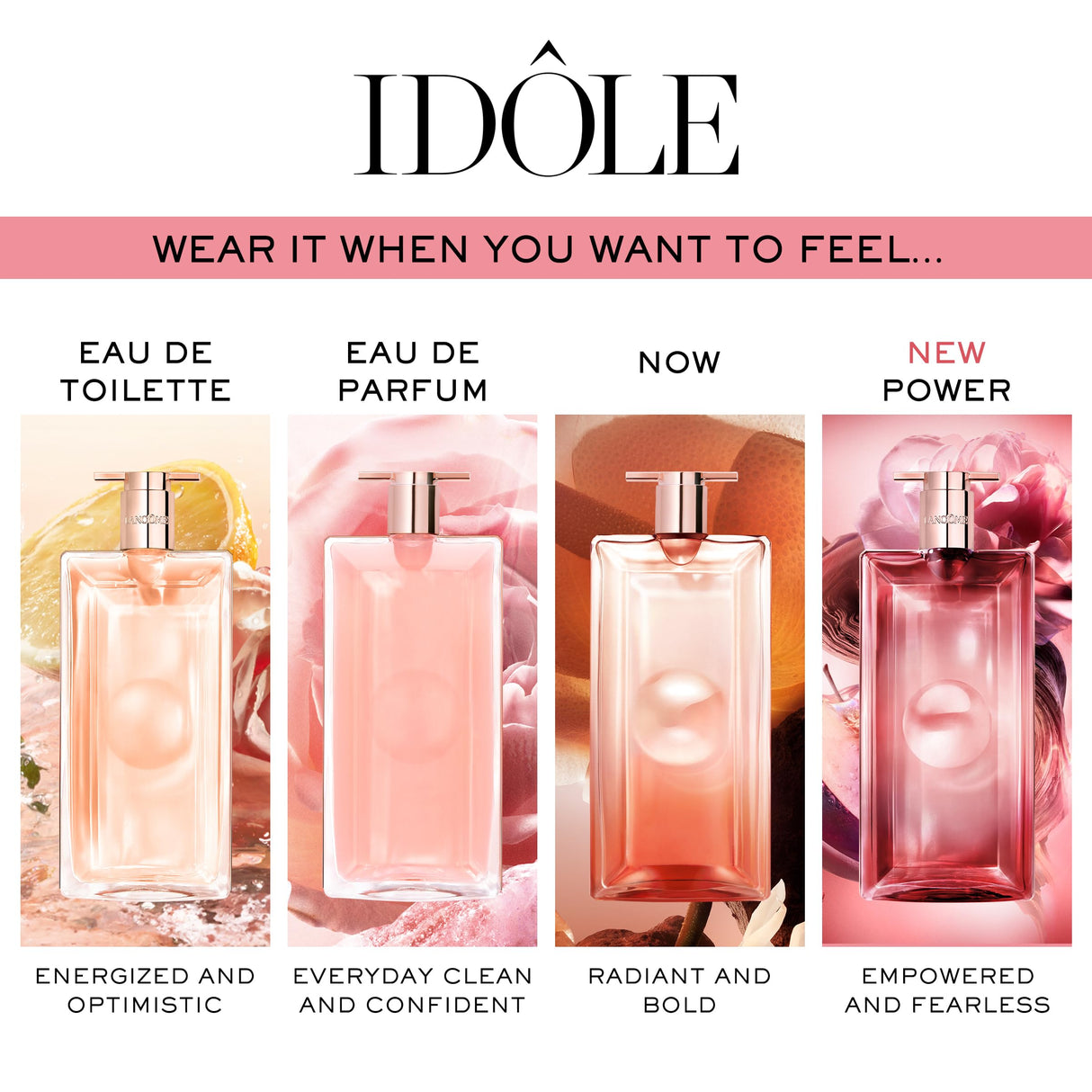 Lancôme Idôle Power Eau De Parfum Intense – Long Lasting Fragrance with Notes of Fruity Pomarose and Sandalwood - Fruity and Woody Floral Women's Fragrance – 0.85 Fl Oz.