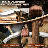 Freelander Full Tang Kukri Machete Knife with Leather Sheath for Yard Work