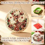 MTZK 2PCS Christmas Pearl Diamond Painting Suncatcher Kit，DIY Craft, Beaded Acrylic Craft Set for Adults & Teens, Creative Xmas Tree Pendant Gift