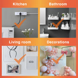 MOVELYST 64-Pairs(128 Strips) Medium Picture Hanging Strips, Hook and Loop Tape, Picture Hanger Damage Free, Waterproof Adhesive Strips for Frame Hanging and Christmas Decorations, Heavy Duty