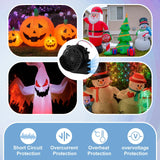 Landhoow Inflatable Replacement Fan Blower 12v 1.5a Air Blower Fan for Inflatables with 6 Adapter LED Lights Waterproof for Halloween Christmas Outdoor Yard Decorations