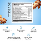 Codeage Lungs Vitamins, A, C, D, E, B6, Milk Thistle Lung Supplement, Zinc & Magnesium, Cordyceps, Reishi, Chaga, Poria, Tylophora, Ginger, Peppermint Leaf Organic Herb Cleanse - Non-GMO - 90 Capsules