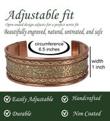 Touchstone 100% Pure Copper Cuff Bracelet, Celtic, for Women & Men