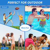 Jasonwell Pool Beach Water Football - 2Pack Strong Grip Waterproof Football for All-Weather Play Pool Toys Beach Games Outdoor Sports Toy Christmas Birthday Gifts for Kids Boys Teens Adults (ORN&BU)