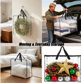 5 Pack Wreath Storage Bag, Summer, Christmas Decoration Garland Container, 30 Inch Clear Door Wreath Organizers, Moving Boxes, Packing Supplies for College