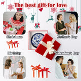 AMDERVEN Stained Glass Window Hanging, Blue and White Abstract Flowers Sun Catcher for Door Home Decor Suncatcher Christmas Mother's Day Birthday Gifts for Women Men Mom and Nana 9.8 in