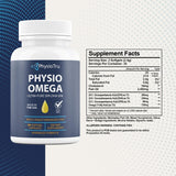 Physio Omega - Omega 3 Supplement - Sustainably Sourced - with DPA, EPA, and DHA - Burpless Fish Oil - 1 Pack