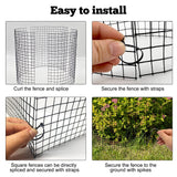 Sibosen 18 Pcs 24'' x 12'' Large Wire Plant Protector from Animals 6 Pack Metal Plant Cage Chicken Wire Cloche with Nylon Tie and Ground Stakes Keep Animals Out Garden Protection Bunny Barricade