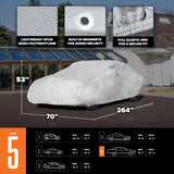 Budge Lite Car Cover, Indoor Protection, Breathable Dustproof Cover, Fits Full-Size Sedans up to 264 Inches, Gray, Size 5