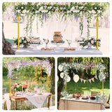 Over The Table Rod Stand with Clamps, Adjustable Table Arch 28"-98" Length, 13"-42" Tall, Table Balloon Arch Stand for Wedding, Birthday, Christmas, Halloween, Craft, Party Decoration, Gold