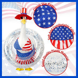 BOARDFEB 4-Piece Patriotic Porch Goose Outfit Set, Summer Goose Independence Day Clothes Sculpture Clothes for 23 Inches Porch Goose Garden Lawn Decoration