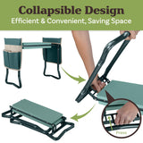 Garden Kneeler and Seat - 2-in-1 Foldable Garden Kneeling Pad and Stool with Removable Pockets for Gardening Tools - Gardening Gifts for Women, Mom, Dad, Seniors or Grandparents by Pure Garden (Green)