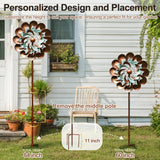 Wind Spinners for Yard and Garden Large, 84 Inch Wind Spinners Outdoor Metal, Wind Sculptures & Spinners Birthday Gifts for Family or Friends(Classical Flower)