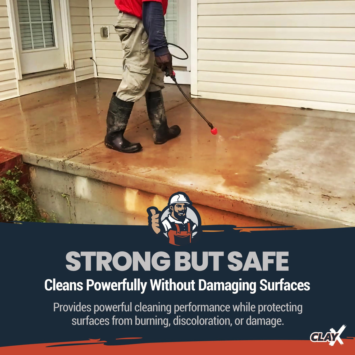 RadonSeal Clay-X Red Clay Stain Remover – 1 Gallon | Removes Red Clay Stains & Rust from Concrete, Brick, Pavers, Stucco & Masonry | Fast-Acting, Professional-Strength Spray Cleaner