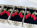 Cute Fruit earring,Dangle Drop Lightweight Food Earrings for Women (Red- 2 Raspberry)
