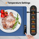 Warming Mat for Food - Rapid Full Surface Food Warming Mat, 6 Temp Settings, 6 H Timer Electric Warming Tray, Rollable Portable Warming Mat, Ideal for Parties, Buffets, Gatherings, 24x14 inch