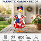 Go Ho 4th of July Porch Goose Outfit Angel Style, American Flag Patriotic Clothes for 23 Inch Porch Goose Statue, Independence Day Costume, 250th Anniversary USA Outdoor Lawn Garden Decoration