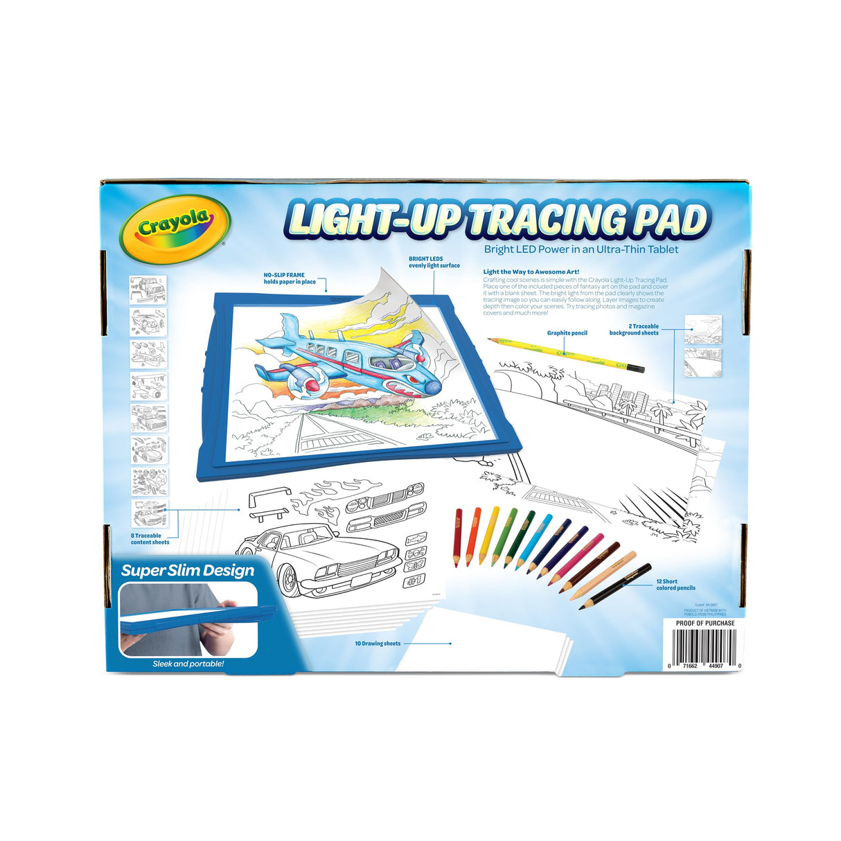 Crayola Light Up Tracing Pad - Blue, Drawing & Tracing Projector for Kids, Holiday & Christmas Gifts for Girls & Boys, Sketching Light Box Table, Toys for Kids, Ages 6+
