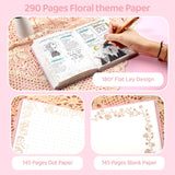 CAGIE Diary with Lock and Key for Girls Heart Shaped Girls Diary for Women Kids A5 Secret Notebook with Lock for Writing Travel Gifts, 5.3 x 7 inches, Pink