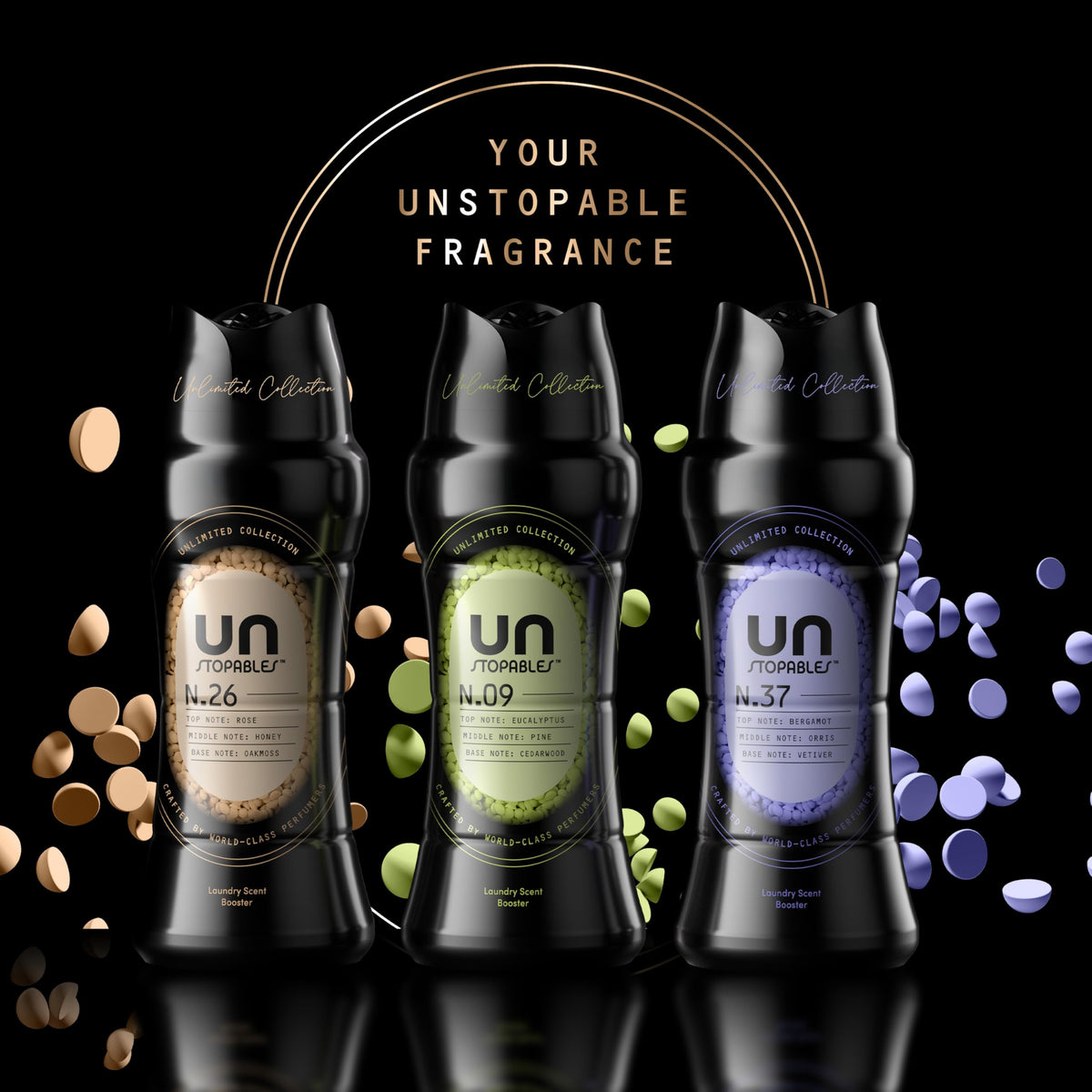 Downy Unstopables Unlimited Collection In-Wash Laundry Scent Booster Beads, No. 26, Fine Fragrance, Long-Lasting Fresh Scent Beads, 21.1 oz