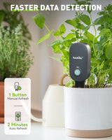 RAINPOINT Bluetooth 2-in-1 Soil Moisture & Air Temp Meter, App Remote Monitoring, 20 Plant Database, Compatible with WiFi Hub TWG009 & Water Timer ITV102b