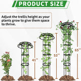 Mushroom Obelisk Trellis for Climbing Plants Outdoor 65", Adjustable Weatherproof Garden Umbrella Plant Trellis Support for Rose, Clematis, Cucumber, Pole Beans, Potted Plants, Yard Patio, 1 Pack