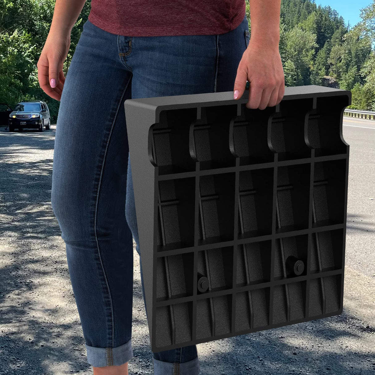 Nilight Rubber Curb Ramps, 5 Inches Rise Height Heavy Duty Rubber Threshold Ramp, Portable Driveway Ramps for Cars Wheelchairs Scooter Lawn Mower, 7000lbs Load Capacity, 2 Pack