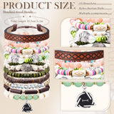 Nosiny 10pcs Therian Bracelets Fairy Grunge Stacking Leather Beaded Stretch Bracelet Therian Pride Symbol Accessory with Paw Designs for Cosplay Gift