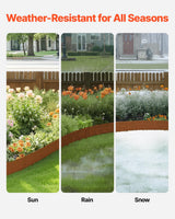 VEVOR Steel Landscape Edging, 10 Packs 40 x 4.5 in Weather-Resistant & Pre-Rust Metal Landscape Edging, Bendable Garden Edging Border, Heavy Duty Lawn Edging, Flower Bed Yard Pathway Divider