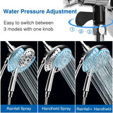 Shower Head with Handheld High Pressure: INAVAMZ Hand Held Shower Head & Rain Shower Head 2-IN-1 Shower Head with 59" Rotatable Stainless Steel Hose, Shower Trim Systems