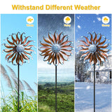 LimeHill Wind Spinners Outdoor Metal Large Wind Spinners for Yard and Garden, Kinetic Wind Sculptures & Spinners with Stake for Family (24" W x 84" H)