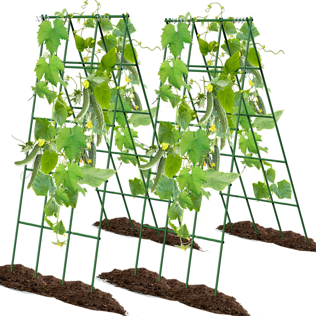 No Assembly Required Cucumber Trellis,2 Pack Trellis for Cucumbers,Outdoor Raised Bed Climbing Plant Support,A-Frame Garden Frame,Used for Vegetables,peas,Tomatoes,Squash,Melon and Fruit Frame