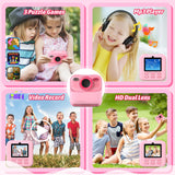 Kids Instant Digital Cameras for Boys and Girls, 1080P HD Dual-Lens Selfie Digital Camera with Print Paper & 32G Card, Christmas Birthday Gifts Toys for Toddler and Teenagers Age 3-16 Years Old