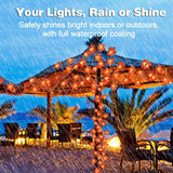 TURNMEON 6 Pack Fall Decor Enlarged Maples Leafed Garland, 60Ft 120LED Halloween Fall Decorations for Home Fall Lights Garland, Battery Operated Waterproof Thanksgiving Decor Indoor Outdoor Christmas