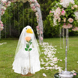 JcHrmers Bride Porch Goose Outfits 23"/ 17'' Cement Goose Decor Garden Party Yard Lawn Geese Outfit (Bride)