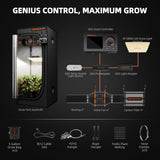 Spider Farmer Grow Tent Kit 2x2x5ft Complete System, SF1000D Bridgelux Diodes Full Spectrum LED Grow Light 24"X24"X55" Indoor 1680D Tent with 4" Ventilation System & GGS Controller