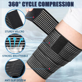 Zuscot 2 Pcs Hamstring & Thigh Compression Wraps, Adjustable Thigh Compression Braces, Quad & Thigh Support for Men and Women, Versatile Compression Bandages for Thigh, Knee, Calf, Arm