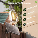 KYY 54FT Solar String Lights Outdoor Waterproof with USB Charging & Remote, Dimmable & Timable, Solar Powered Patio Lights with LED Shatterproof Bulbs for Deck Backyard Porch Garden Camping