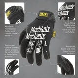 Mechanix Wear Original Work Gloves - Multi-Purpose Outdoor Work Gloves - Secure Fit - Durable & Machine Washable - Breathable & Comfortable - X-Small - Black