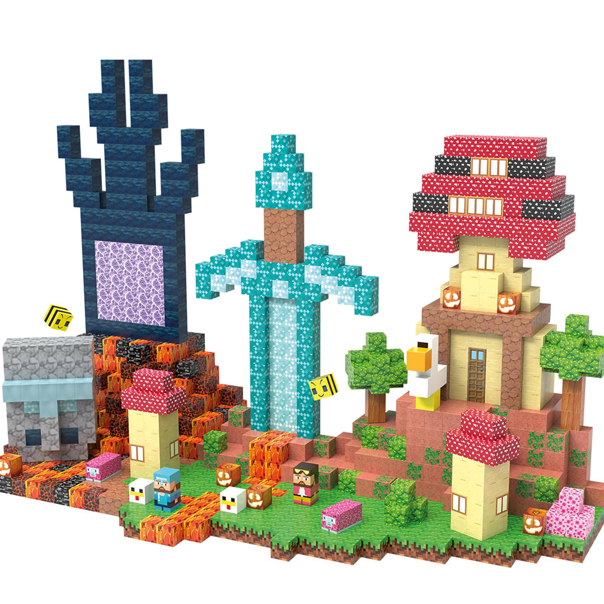 JIMI Magnetic Blocks Building Toys, 150pcs Magnetic Blocks Set STEM Construction Toys for Kids Age 3-8, 1 inch Magnet Blocks Montessori Sensory Stacking Toys Christmas Birthday Present for Boys Girls